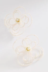 Openwork Floral Statement Earrings