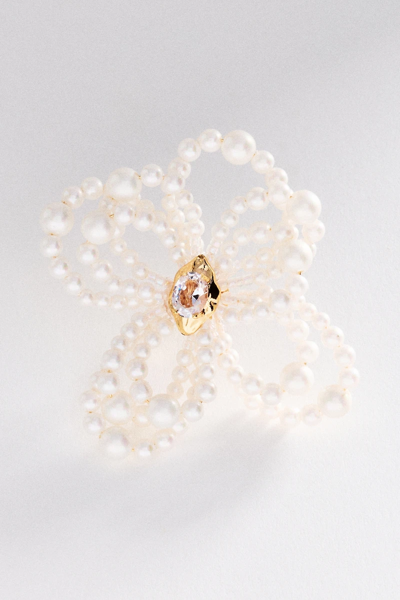 Chunky Floral Pearl Earrings