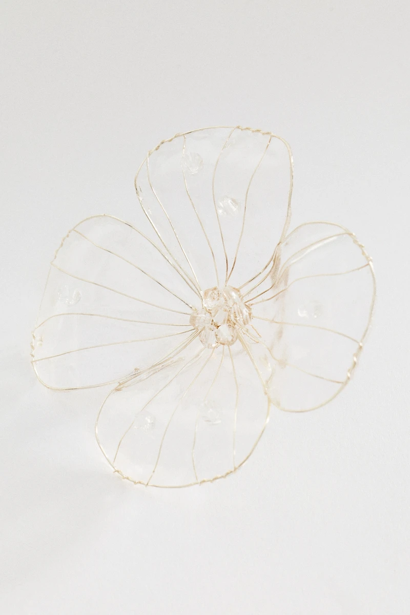 Sheer Petal Flower Statement Earrings