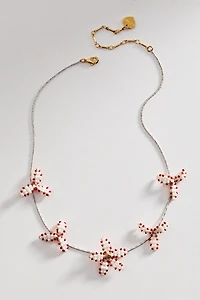 Beaded Floral Charm Necklace