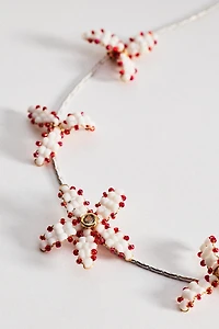 Beaded Floral Charm Necklace