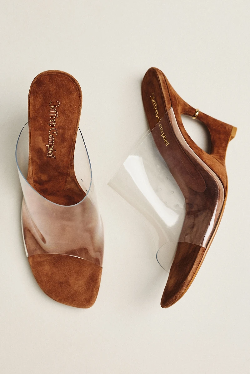 Jeffrey Campbell Booyah Clear Cut-Out Wedge Heels