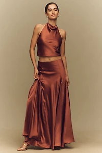 Reformation Sera 100% Silk Top and Skirt Set