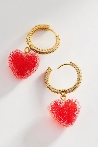 Crystal Haze Jelly Heart Drop Earrings