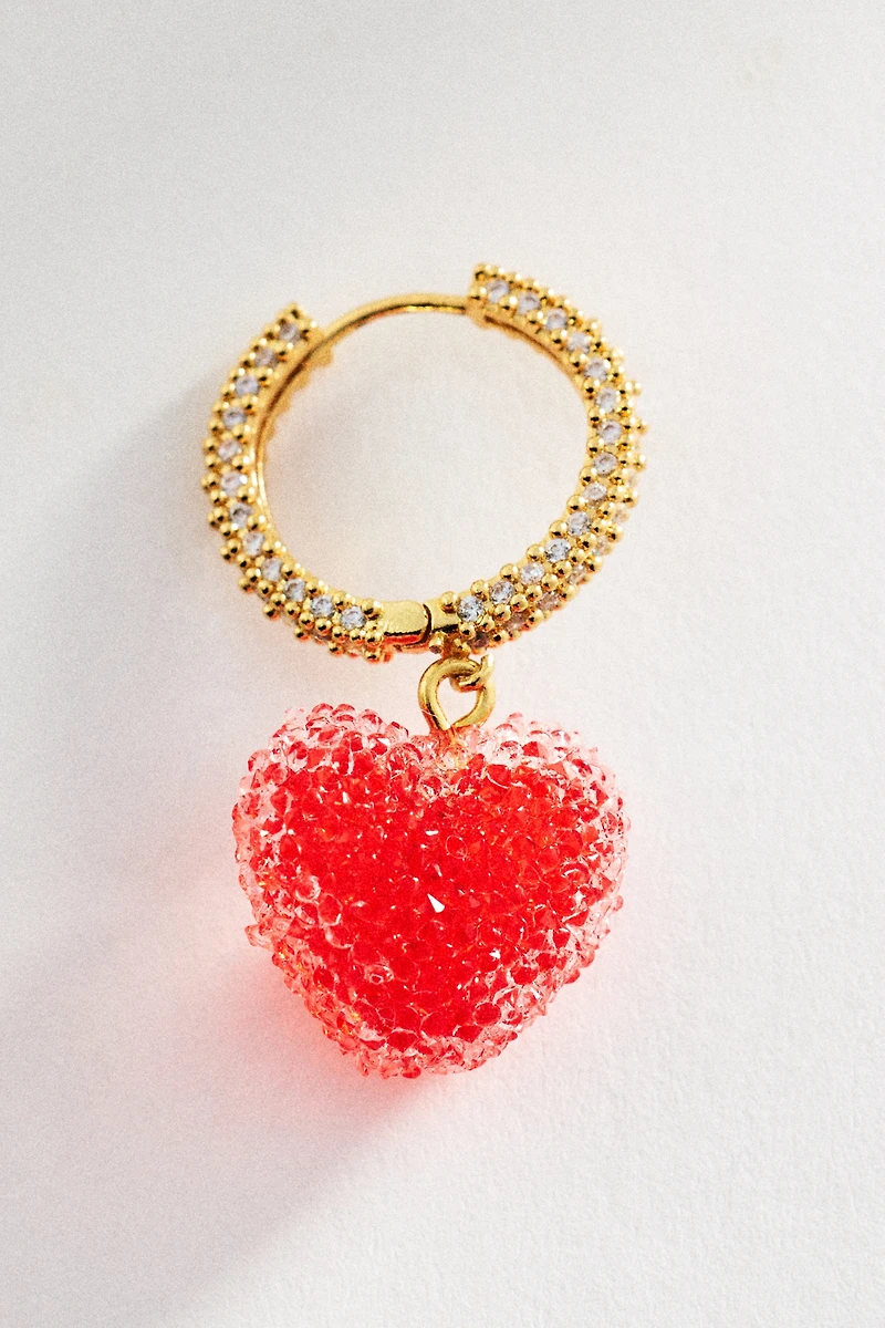 Crystal Haze Jelly Heart Drop Earrings