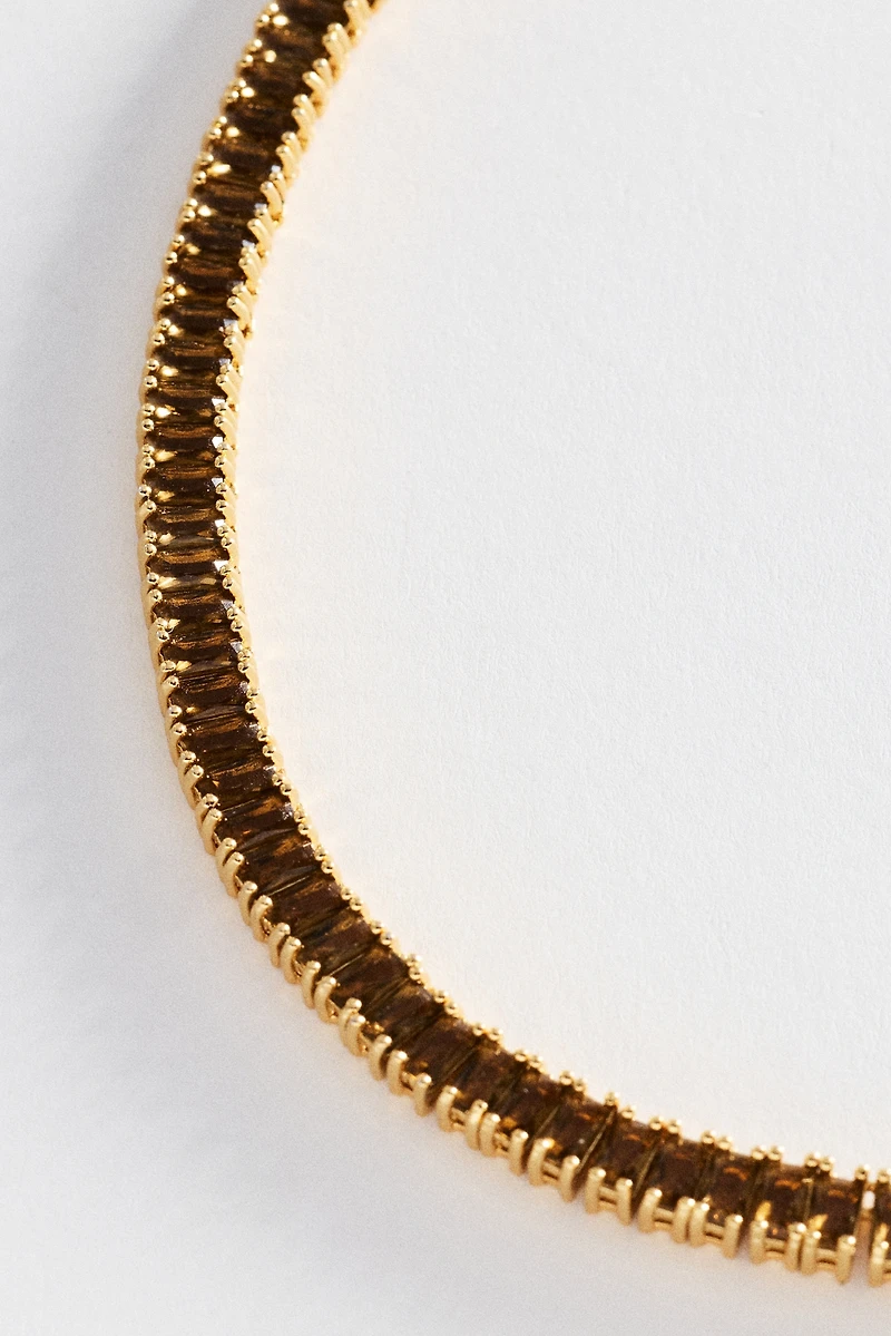 Crystal Haze Baguette Necklace