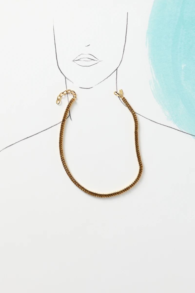 Crystal Haze Baguette Necklace