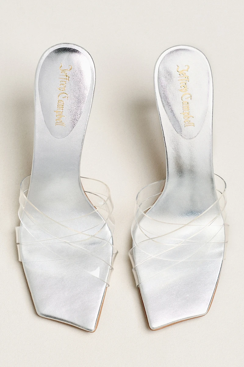 Jeffrey Campbell Dewdrop Square-Toe Heeled Sandals