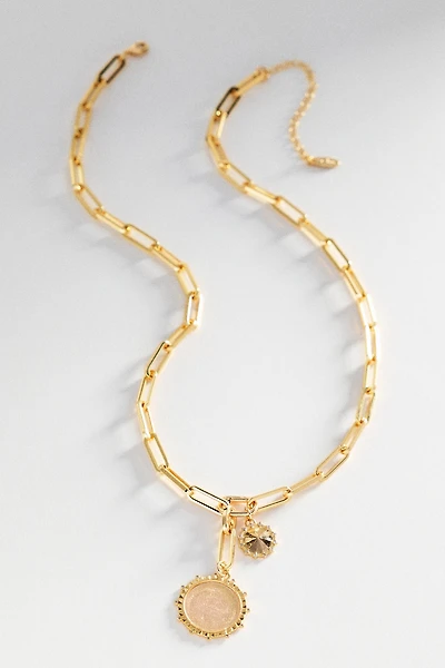 By Anthropologie Chunky Coin Charm Necklace