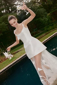 Watters Miranda A-Line Tulle Maxi Dress