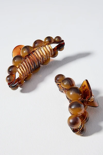 By Anthropologie Bold Pearl Claw Clips, Set of 2