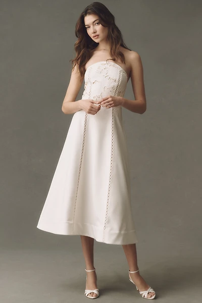 BHLDN Cutwork Strapless Maxi Dress