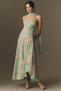 BHLDN Ruched Maxi Dress and Matching Scarf