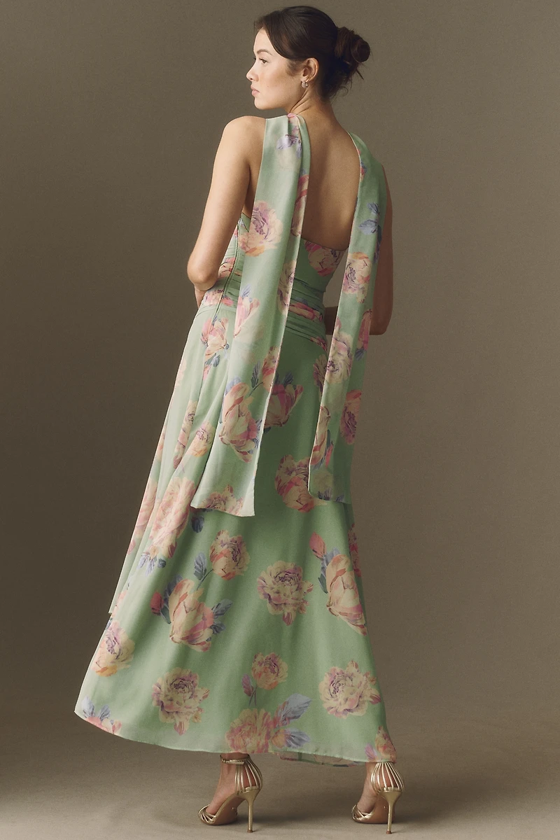 BHLDN Ruched Maxi Dress and Matching Scarf