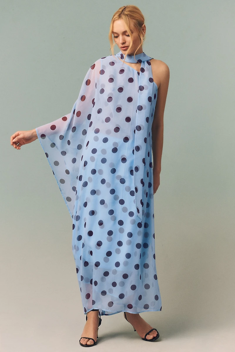 Endless Rose Polka Dot One-Shoulder Maxi Dress