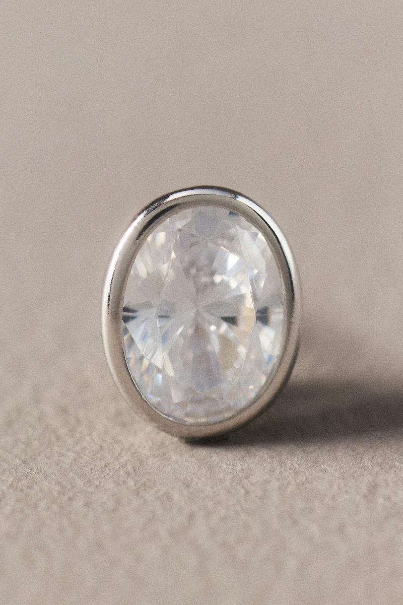 Shashi Oval Bezel Crystal Post Earrings