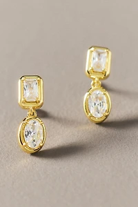 Shashi Bezel Crystal Drop Earrings