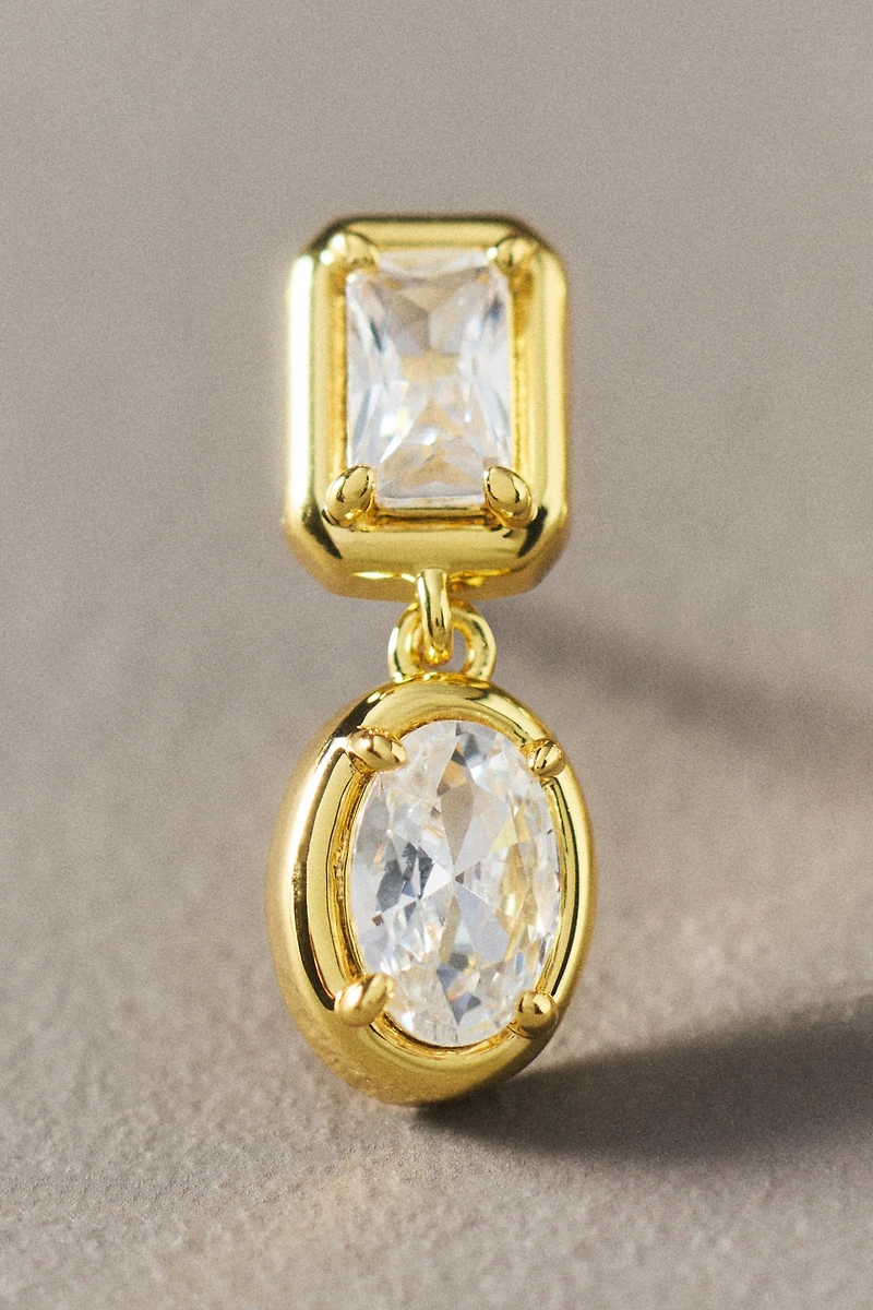 Shashi Bezel Crystal Drop Earrings