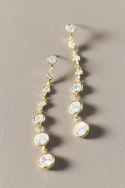 Shashi Graduated Crystal Bezel Drop Earrings