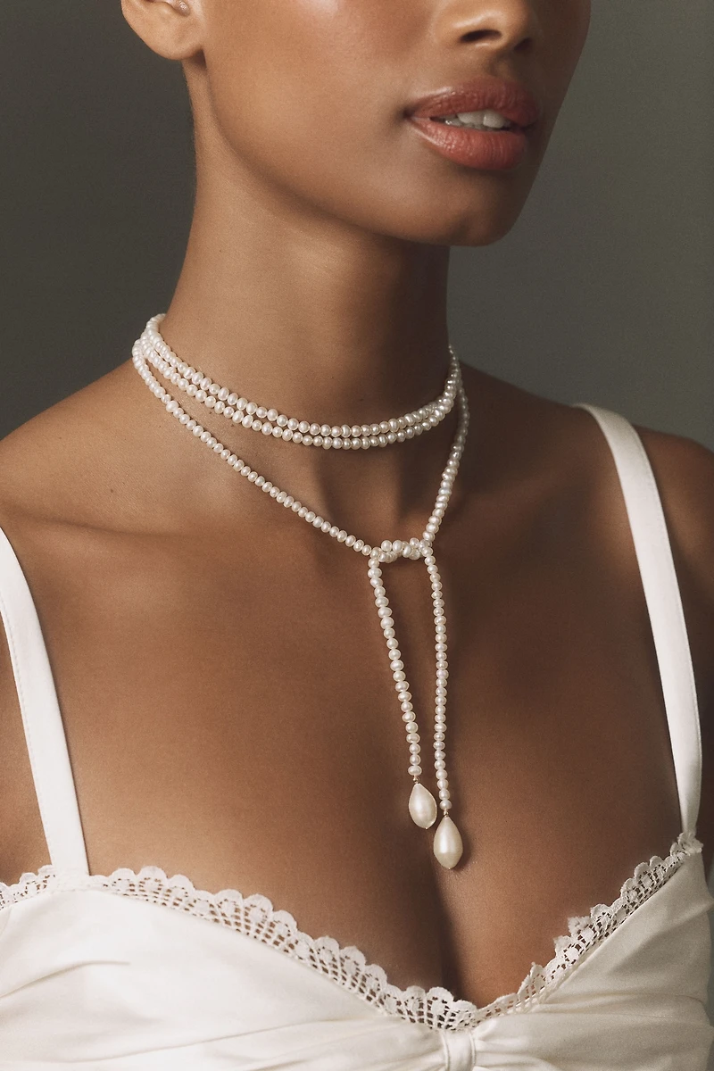 Shashi Bolo Tie Pearl Necklace