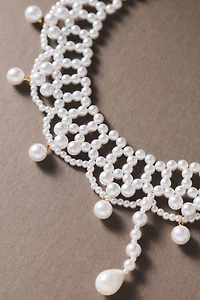 Hand-Woven Lace Freshwater Pearl Choker
