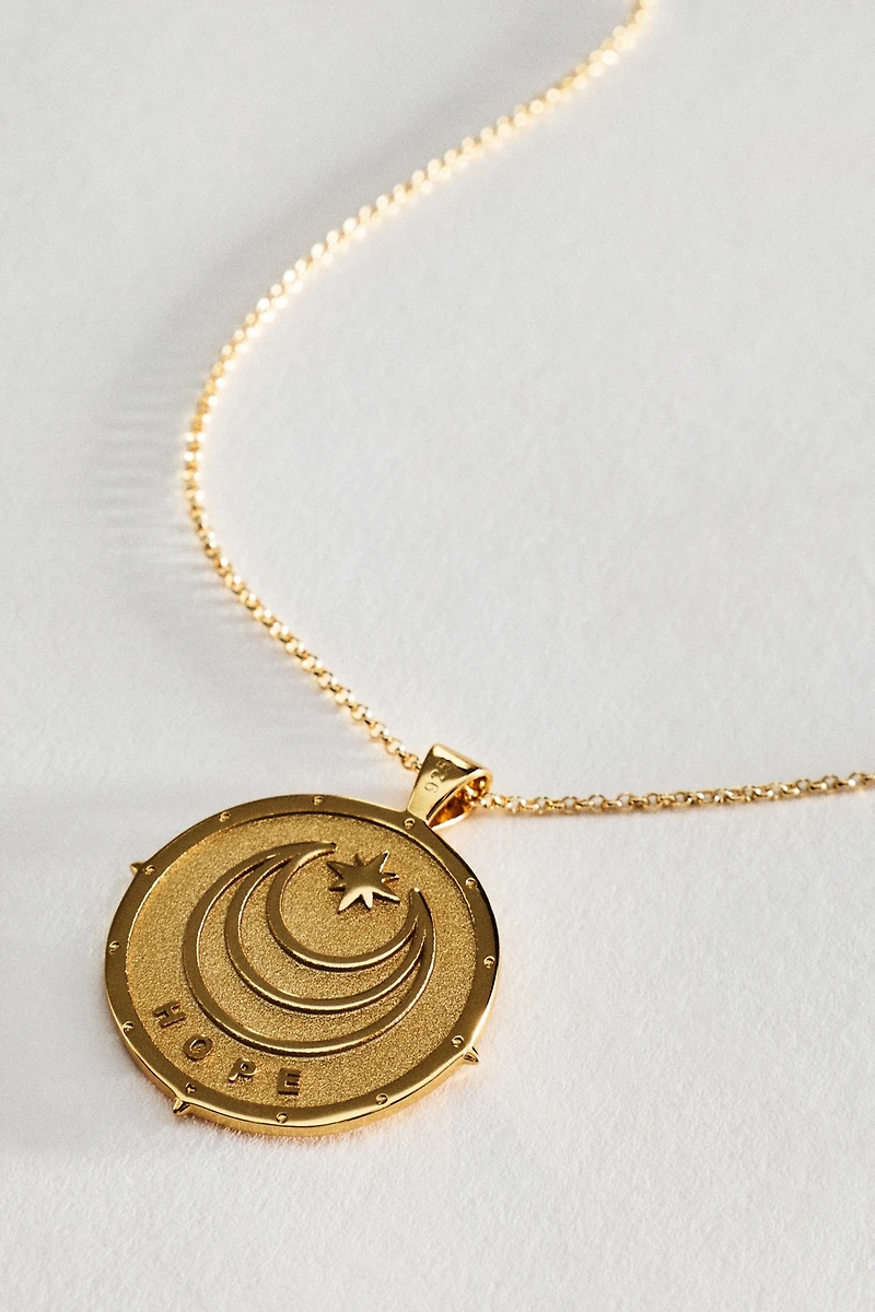 Jane Win Hope Coin Pendant Necklace