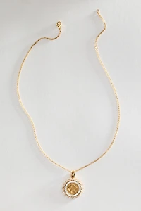 Jane Win Love Petite Embellished Coin Pendant Necklace