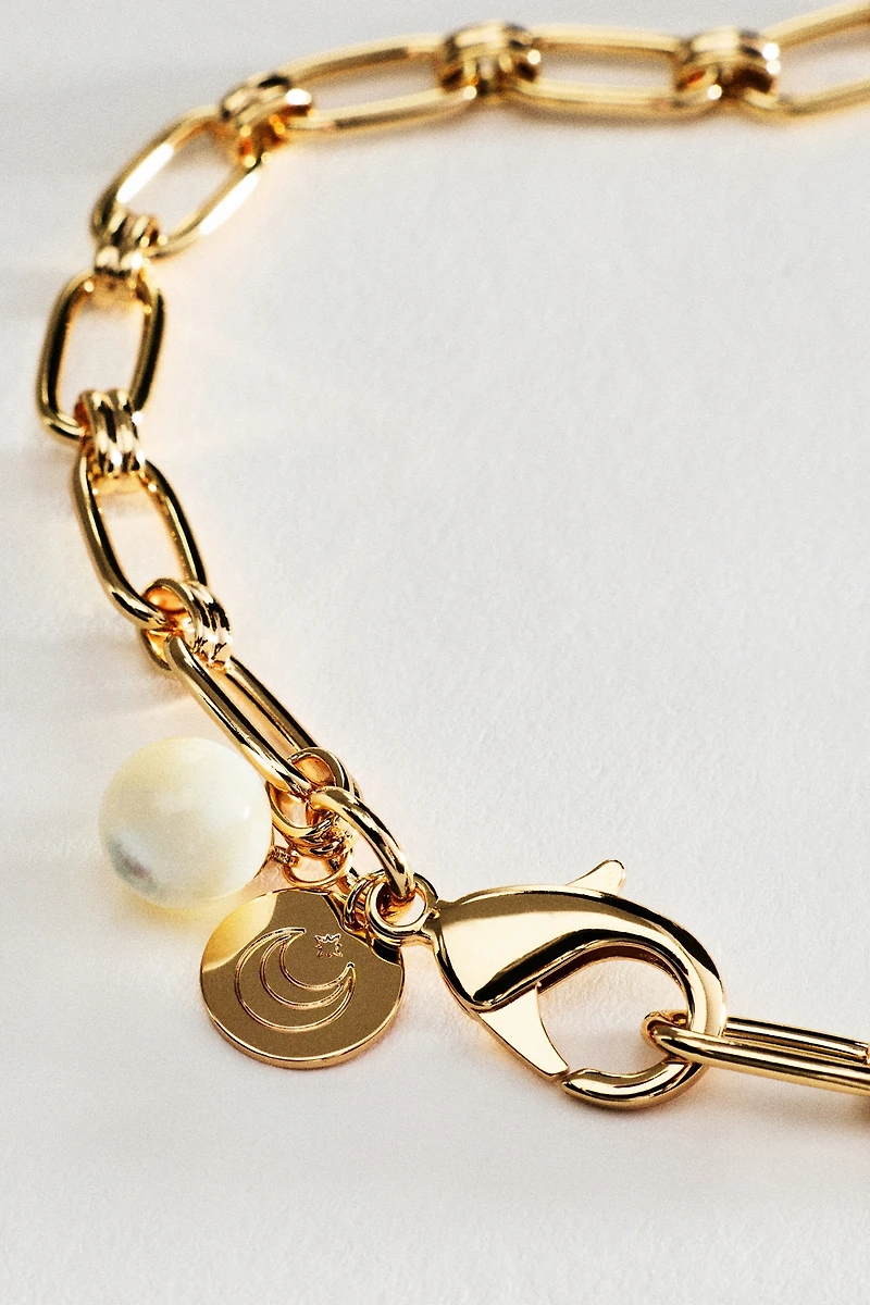 Jane Win Wheels of Fortune Pearl Chain Necklace