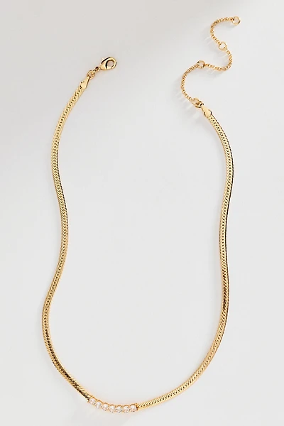Crystal Herringbone Necklace