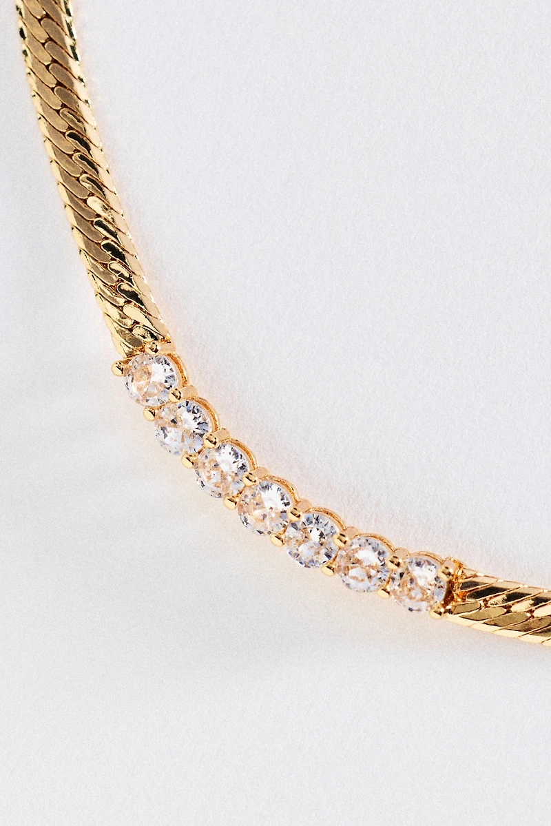 Crystal Herringbone Necklace