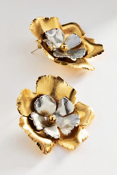 Lelet NY Eden Floral Mixed Metal Earrings