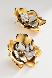 Lelet NY Eden Floral Mixed Metal Earrings