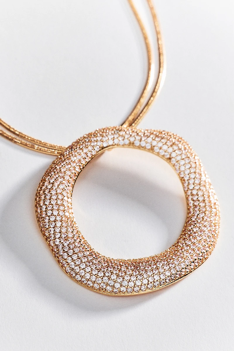 Ettika Open Circle Pavé Necklace
