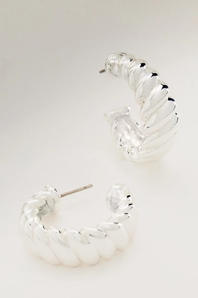 Ettika Modern Ribbed Hoop Earrings