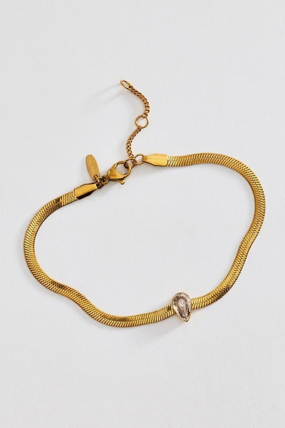 Water-Resistant Snake Chain Crystal Bracelet