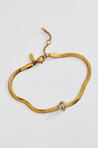 Water-Resistant Snake Chain Crystal Bracelet