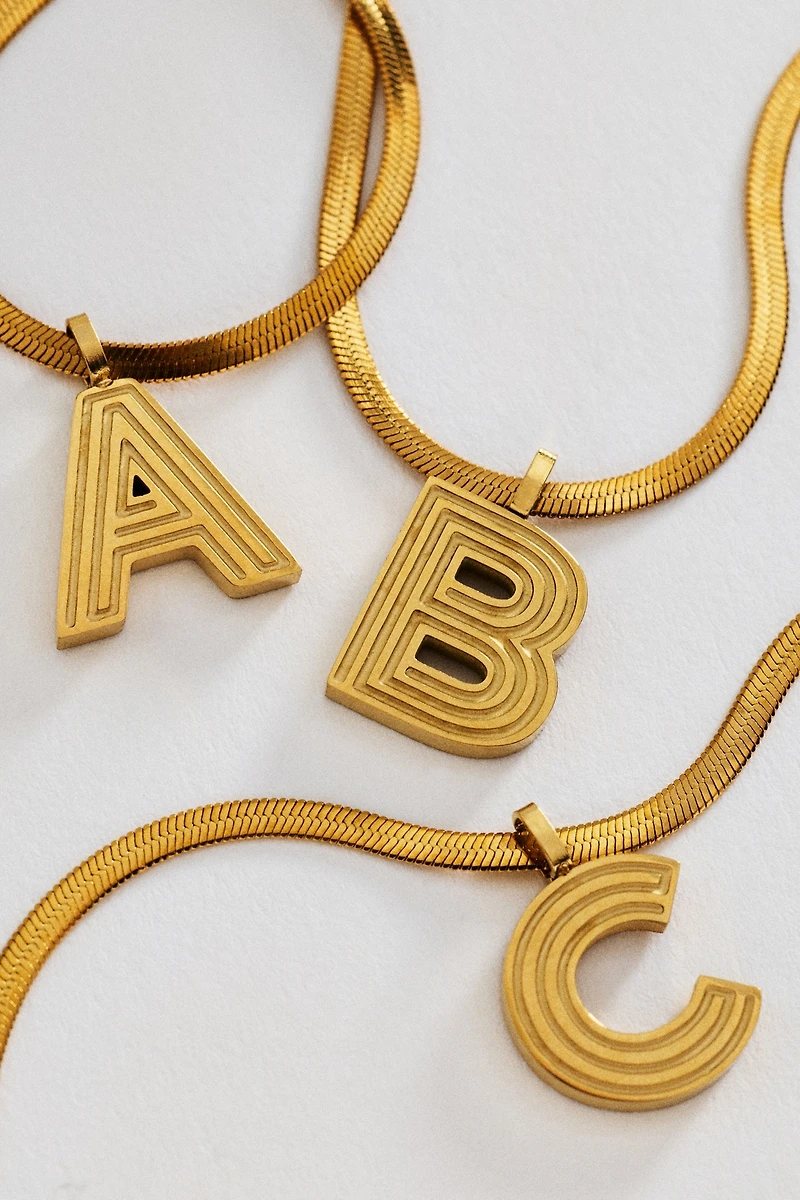 Water Resistant Initial Necklace