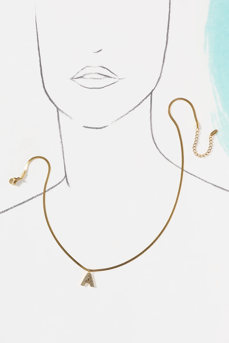 Water Resistant Initial Necklace