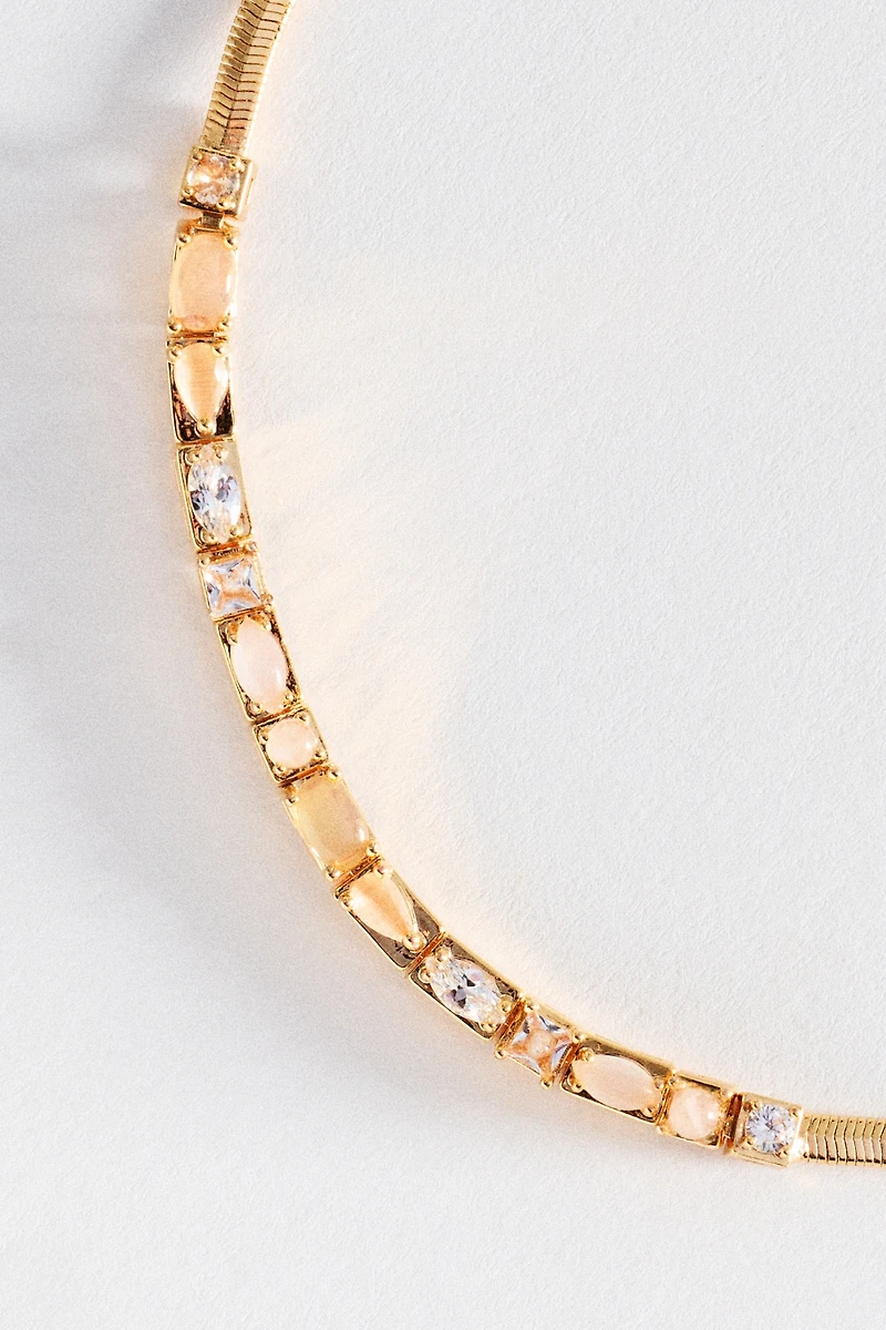 Multi Stone Bar Necklace
