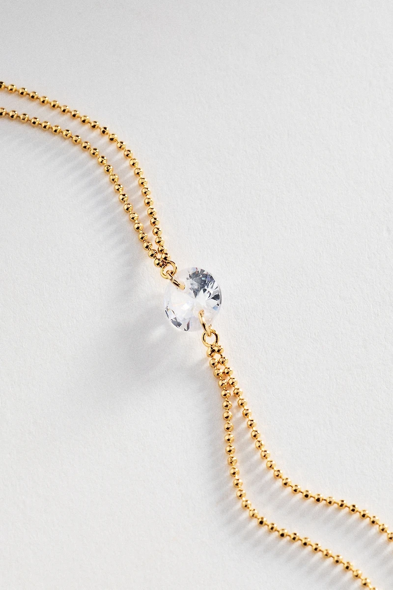 Delicate Crystal Chain Bracelet