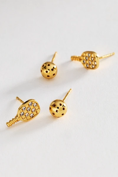 By Anthropologie Pickleball Icons Stud Earrings, Set of 2