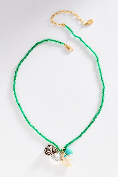 Clare V. Beaded Charm Necklace