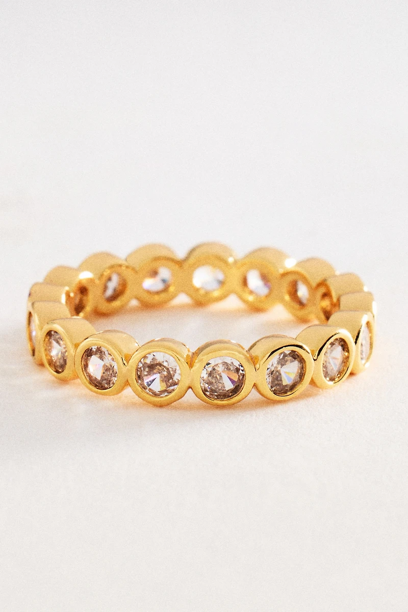 Crystal Bezel Stacking Ring