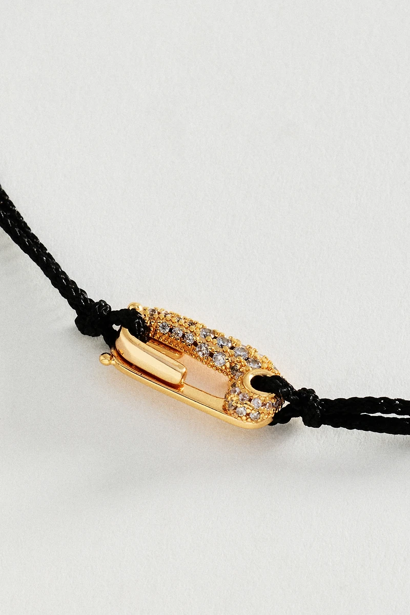Corded Crystal Carabiner Necklace