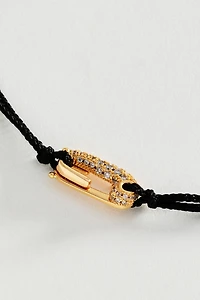 Corded Crystal Carabiner Necklace