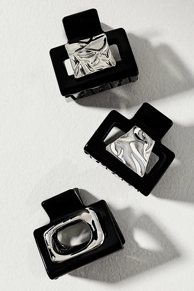 Square Mini Claw Clips, Set of 3