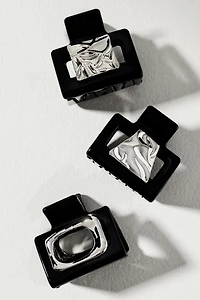 Square Mini Claw Clips, Set of 3