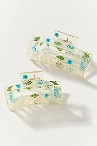 Pressed Flowers Claw Clips, Set of 2