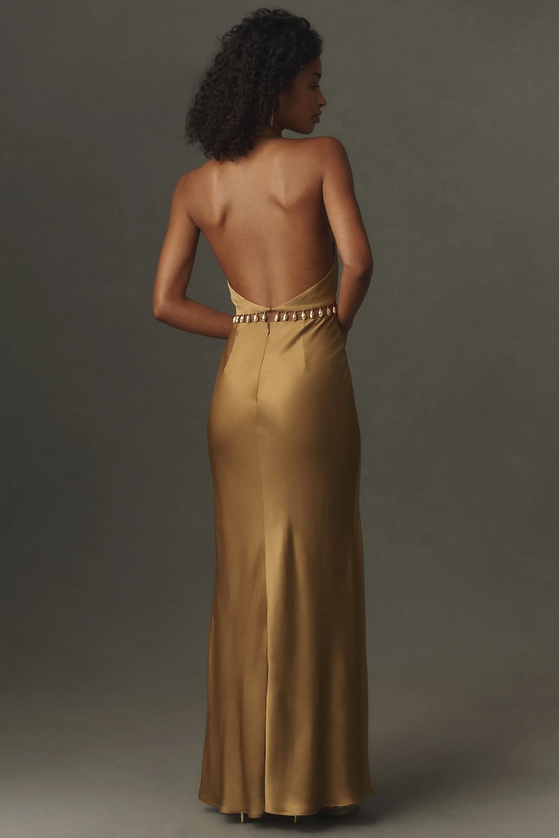 Shona Joy Winslow Beaded Plunge Maxi Dress