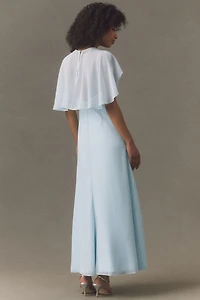 BHLDN Chiffon Cape Maxi Dress